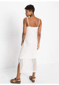 Sukienka szydełkowa bonprix biel wełny. Kolor: biały. Materiał: wełna. Długość rękawa: na ramiączkach #2