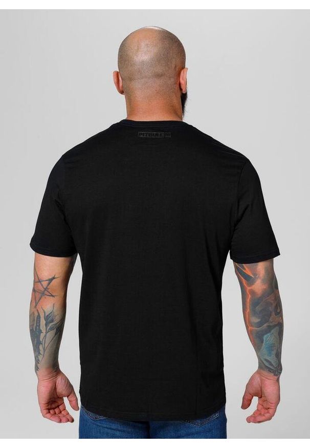 PITBULL - Koszulka bawełniana sportowy t-shirt dla dorosłych All Black Hilltop. Kolor: czarny. Materiał: bawełna