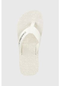 Calvin Klein Jeans japonki YW0YW00651.YAF damskie kolor biały na płaskim obcasie. Kolor: biały. Materiał: materiał. Wzór: gładki. Obcas: na obcasie. Wysokość obcasa: niski #4