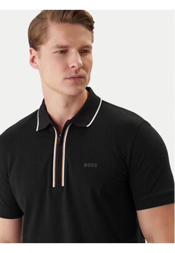 BOSS Polo 50555698 Czarny Regular Fit. Typ kołnierza: polo. Kolor: czarny. Materiał: bawełna