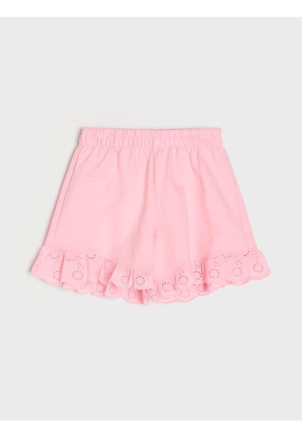 Sinsay - Bawełniane szorty - różowy. Kolor: różowy. Materiał: bawełna