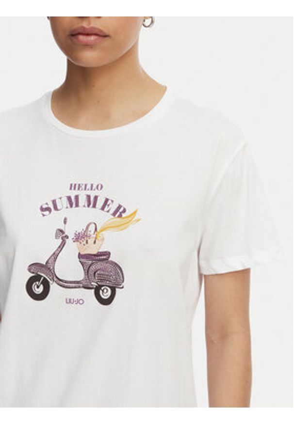 Liu Jo T-Shirt WA6502 JS923 Biały Regular Fit. Kolor: biały. Materiał: bawełna