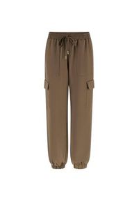 Guess Spodnie materiałowe 172809 Brązowy Slim Fit. Kolor: brązowy. Materiał: materiał #3