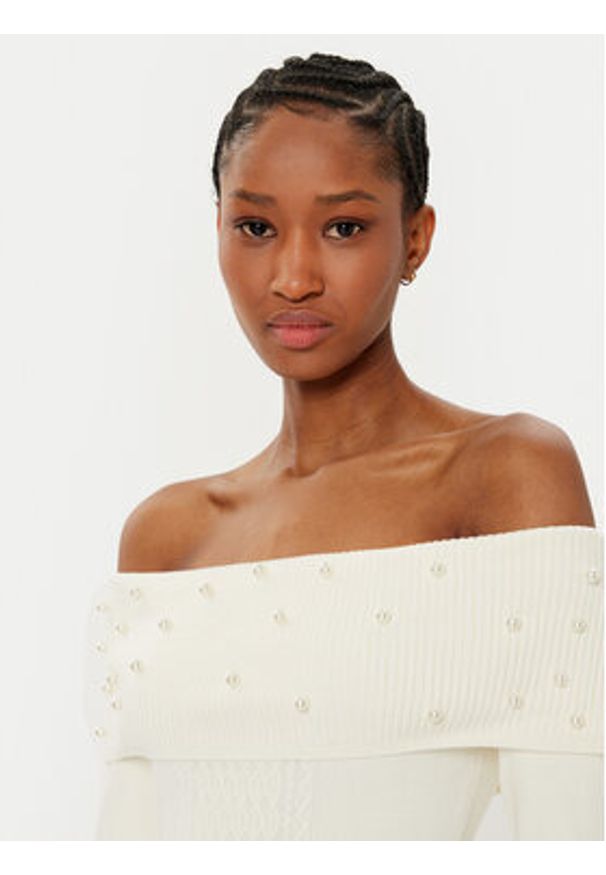 Guess Sukienka dzianinowa W5RK0G Z2YJ2 Écru Regular Fit. Materiał: wiskoza