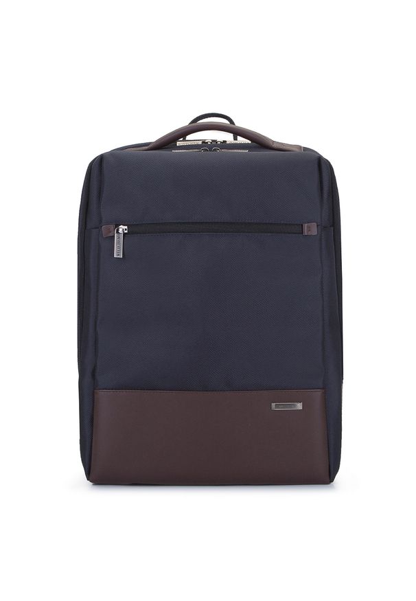 Wittchen - Męski plecak na laptopa 15,6” kostka. Kolor: niebieski, brązowy, wielokolorowy. Materiał: poliester. Styl: klasyczny, elegancki, biznesowy