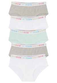 bonprix - Figi hipster z miękkiej bawełny (5 par). Kolor: szary. Materiał: bawełna. Wzór: nadruk #1