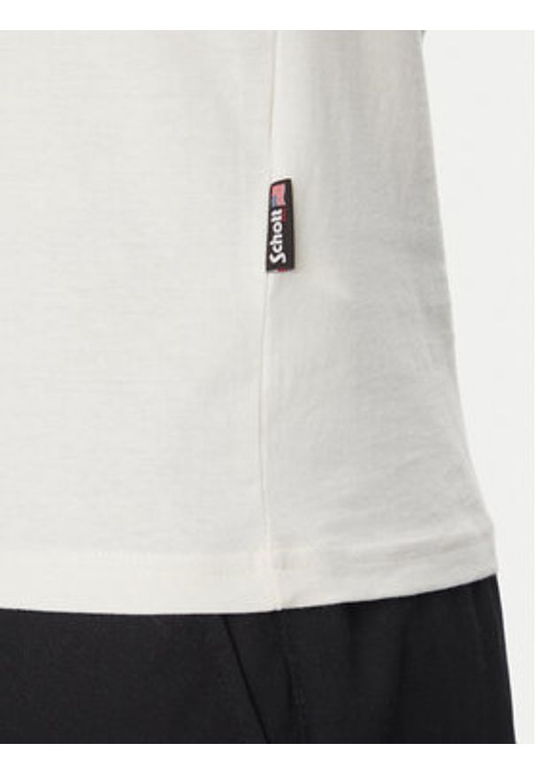SCHOTT N.Y.C. T-Shirt Tsstuarts Biały Standard Fit. Kolor: biały. Materiał: bawełna