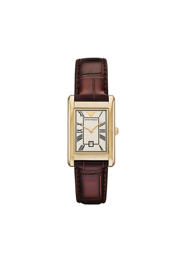 Emporio Armani Zegarek Gino AR11665 Brązowy. Kolor: brązowy
