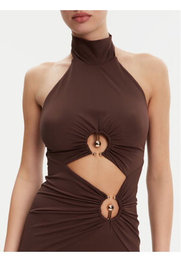 BARDOT Sukienka wieczorowa 59824DB Brązowy Slim Fit. Kolor: brązowy. Materiał: syntetyk. Styl: wizytowy