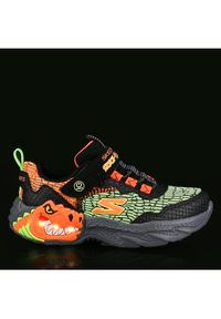 skechers - Skechers Sneakersy Dino Lights 400615L/BKOR Czarny. Kolor: czarny. Materiał: materiał #6
