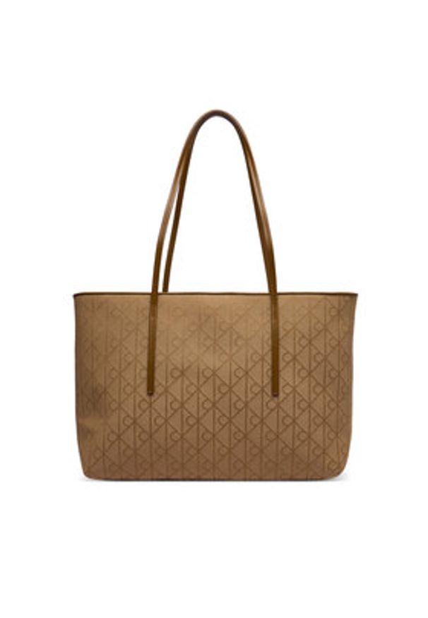 Calvin Klein Torebka Emblem Aop Jacquard LV04F3750G Khaki. Kolor: brązowy