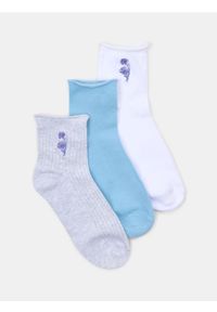 Sinsay - Skarpetki z haftowanym wzorkiem 3 pack - wielobarwny. Wzór: haft