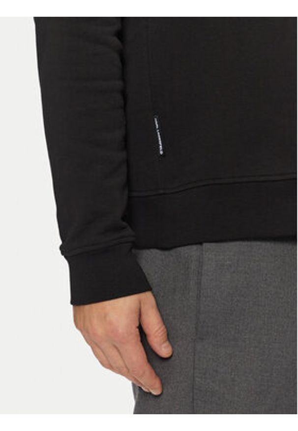 Karl Lagerfeld - KARL LAGERFELD Bluza 705097 551951 Czarny Regular Fit. Typ kołnierza: dekolt w karo. Kolor: czarny. Materiał: bawełna