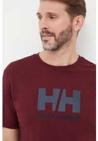 Helly Hansen t-shirt HH LOGO T-SHIRT męski kolor bordowy z aplikacją 33979. Okazja: na co dzień. Kolor: czerwony. Materiał: dzianina. Wzór: aplikacja. Styl: casual #3