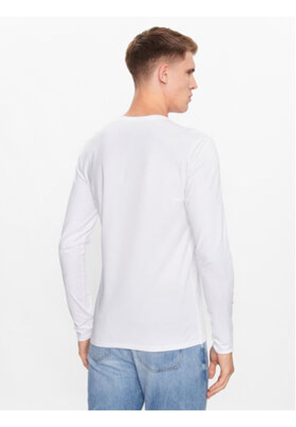 Guess Longsleeve M2YI28 J1314 Biały Slim Fit. Kolor: biały. Materiał: bawełna. Długość rękawa: długi rękaw