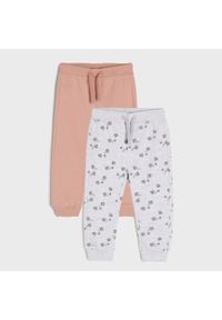 Sinsay - Spodnie bawełniane jogger 2 pack - Różowy. Kolor: różowy. Materiał: bawełna #1