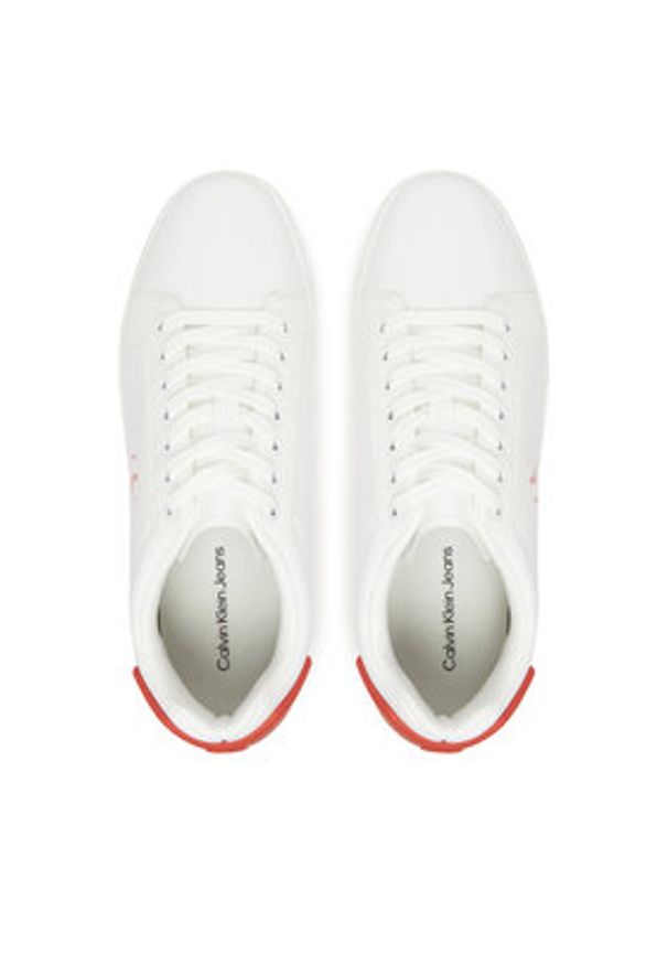 Calvin Klein Jeans Sneakersy Classic Cupsole Ru Patch Lth YM0YM01297 Biały. Kolor: biały. Materiał: skóra