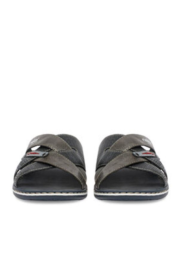 Rieker Klapki CEO-21062-15 Szary. Kolor: szary. Materiał: skóra