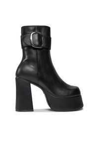 Steve Madden Botki Siren Bootie SM11002628 SM11002628-017 Czarny. Kolor: czarny. Materiał: skóra