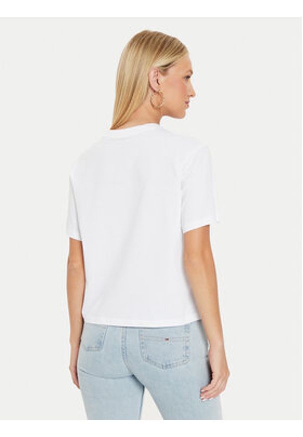 Guess Jeans T-Shirt W4YI73 K8HM0 Biały Boxy Fit. Kolor: biały. Materiał: bawełna