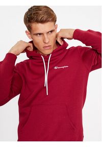 Champion Bluza Hooded Sweatshirt 219208 Bordowy Comfort Fit. Kolor: czerwony. Materiał: syntetyk, bawełna