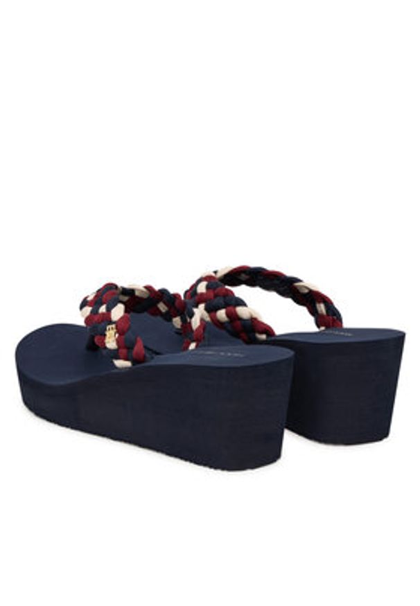 TOMMY HILFIGER - Tommy Hilfiger Japonki Th Wedge Braided Summer Sandal FW0FW09198 Kolorowy. Materiał: materiał. Wzór: kolorowy