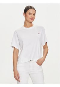 Guess Jeans T-Shirt W4YI05 K8HM0 Biały Regular Fit. Kolor: biały. Materiał: bawełna