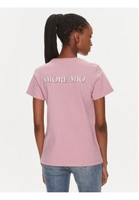 Pinko T-Shirt 100355 A1OC Różowy Regular Fit. Kolor: różowy. Materiał: bawełna #4