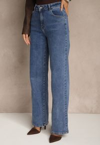 Renee - Niebieskie Jeansy Regular Waist o Szerokim Kroju Setare. Okazja: na co dzień. Kolor: niebieski. Styl: casual, elegancki #4