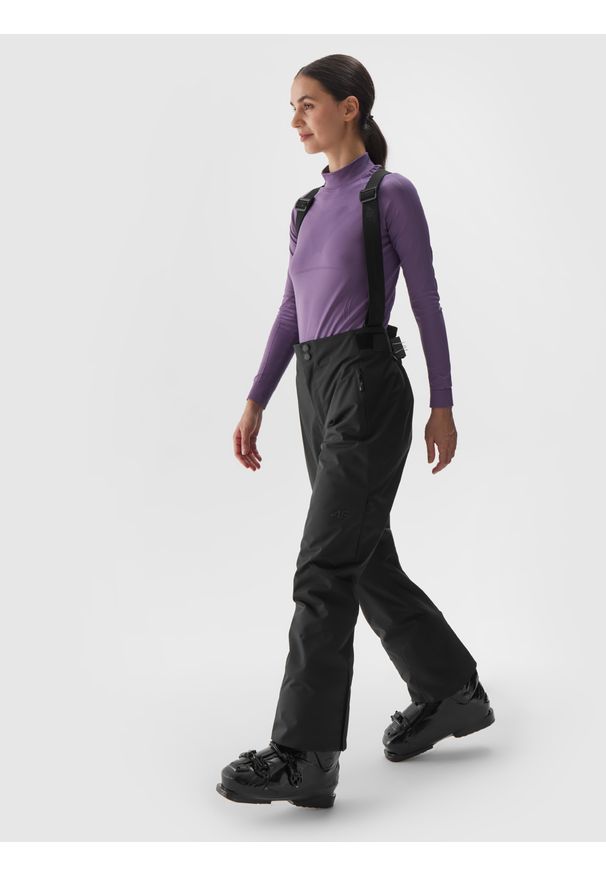 4f - 4F Spodnie narciarskie membrana Dermizax 20000 damskie - czarne XL. Kolor: czarny. Materiał: poliester, dzianina, materiał, tkanina. Technologia: Dermizax. Długość: długie. Sezon: zima. Sport: narciarstwo