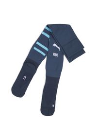 Puma - Męskie skarpety RB Leipzig 24/25 z grafiką PUMA Dark Night Bright Aqua Blue. Kolor: niebieski. Sport: piłka nożna
