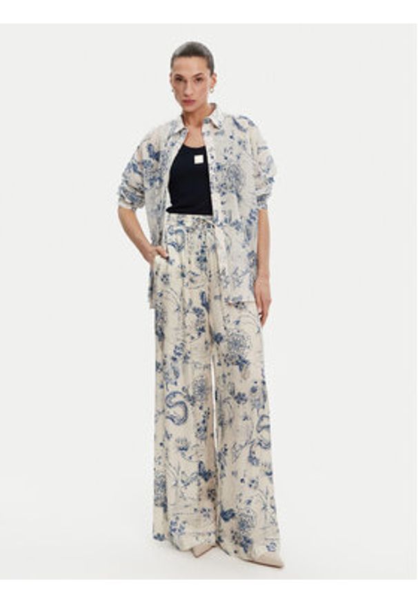 Fracomina Spodnie materiałowe FJ25SV3004W451N4 Niebieski Relaxed Fit. Kolor: niebieski. Materiał: wiskoza