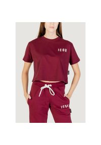 Koszulka crop top Kobieta ICON. Kolor: czerwony. Materiał: bawełna #1