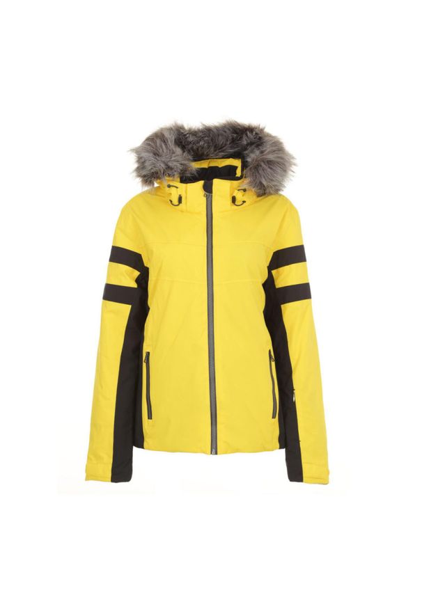 PEAK MOUNTAIN - Damska kurtka narciarska Peak Mountain Ancelle. Kolor: żółty. Sezon: zima. Sport: narciarstwo