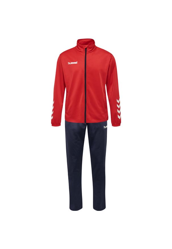 Zestaw dresów sportowych dla dorosłych Hummel Promo Poly Suit. Kolor: wielokolorowy, niebieski, czerwony, różowy. Materiał: dresówka. Sport: piłka nożna