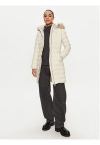 Tommy Jeans Płaszcz zimowy Essential DW0DW18864 Écru Slim Fit. Materiał: syntetyk. Sezon: zima #8