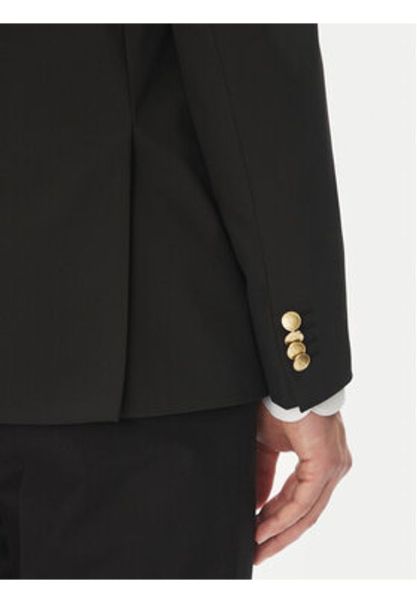 Karl Lagerfeld - KARL LAGERFELD Marynarka 155102 552037 Czarny Slim Fit. Typ kołnierza: dekolt w karo. Kolor: czarny