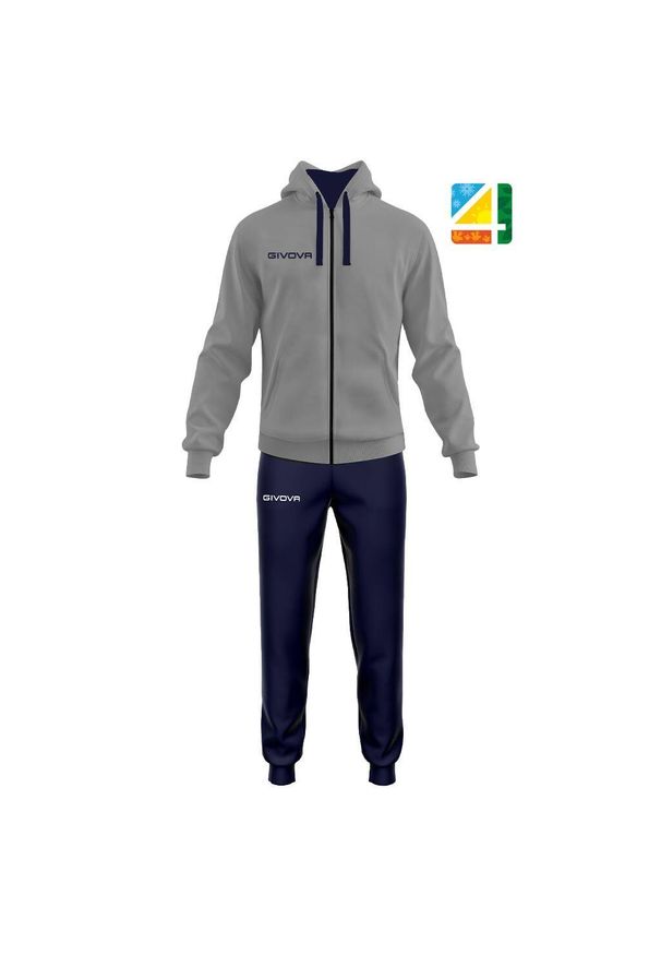 Givova Tuta King 4 Seasons dres treningowy XS chłopcy Navy. Okazja: na uczelnię. Kolor: zielony, niebieski, wielokolorowy. Materiał: dresówka. Styl: sportowy