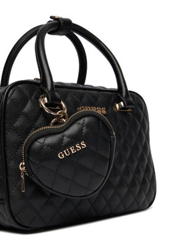 Guess Torebka Atabey HWQG98 94050 Czarny. Kolor: czarny. Materiał: skórzane