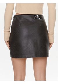 Calvin Klein Jeans Spódnica z imitacji skóry J20J222554 Czarny Regular Fit. Kolor: czarny. Materiał: skóra #2
