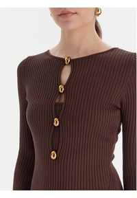Marciano Guess Sukienka dzianinowa 5BGK55 5891Z Brązowy Regular Fit. Kolor: brązowy. Materiał: syntetyk #4
