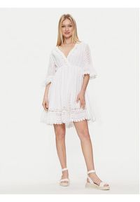 Iconique Sukienka letnia Giorgia IC24-002 Biały Regular Fit. Kolor: biały. Materiał: bawełna. Sezon: lato