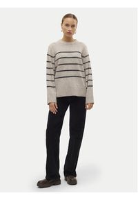 Vero Moda Sweter Flawless 10320487 Beżowy Loose Fit. Kolor: beżowy. Materiał: syntetyk #3