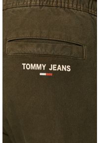 Tommy Jeans - Spodnie. Kolor: oliwkowy. Materiał: tkanina, bawełna, elastan. Wzór: gładki #4