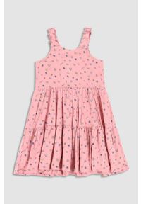 COCCODRILLO - Coccodrillo sukienka dziecięca kolor różowy mini rozkloszowana. Kolor: różowy. Długość rękawa: na ramiączkach. Długość: mini #3
