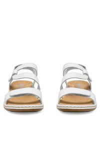 Rieker Sandały 659C7-80 Biały. Kolor: biały. Materiał: zamsz, skóra #3