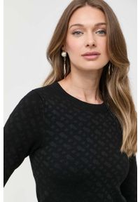 BOSS sweter damski kolor czarny. Kolor: czarny. Materiał: materiał, dzianina #4