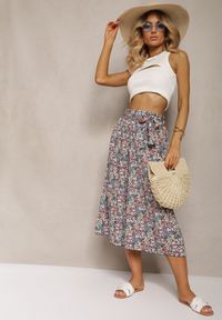 Renee - Czarno-Różowe Spodnie z Szerokimi Nogawkami High Waist z Bawełną Paskiem i Gumką w Talii Drosofia. Okazja: na co dzień. Stan: podwyższony. Kolor: czarny. Materiał: bawełna. Styl: casual, elegancki