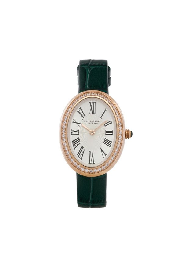 U.S. Polo Assn. Zegarek Ophelia USP8505GR Czarny. Kolor: czarny. Materiał: skóra