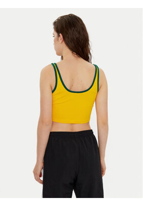 Adidas - adidas Top adicolor 3-Stripes JP2291 Żółty Slim Fit. Kolor: żółty. Materiał: bawełna